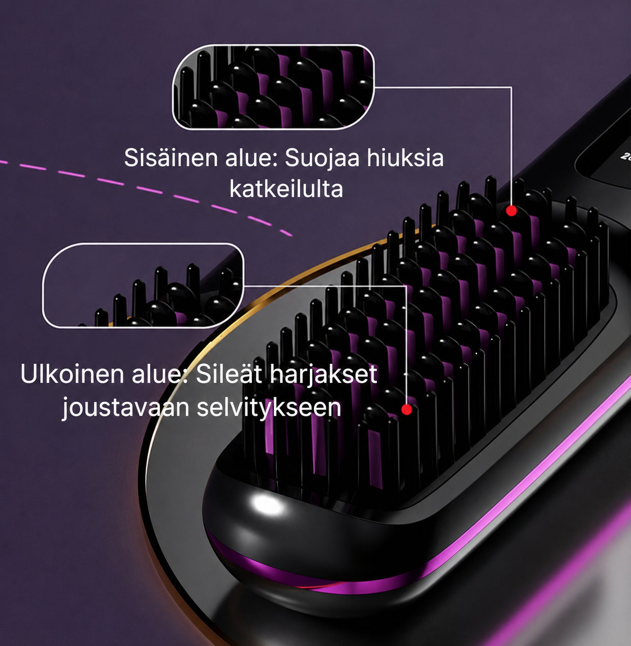 Älykäs muotoiluharja lyhyille hiuksille